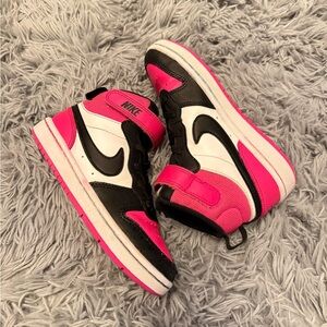 Girls Nike pink/black high tops size 13C